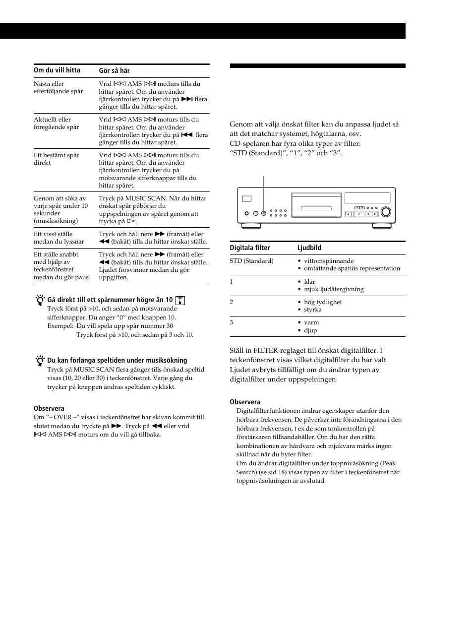 Spela upp cd-skivor | Sony CDP-XB630 User Manual | Page 70 / 104