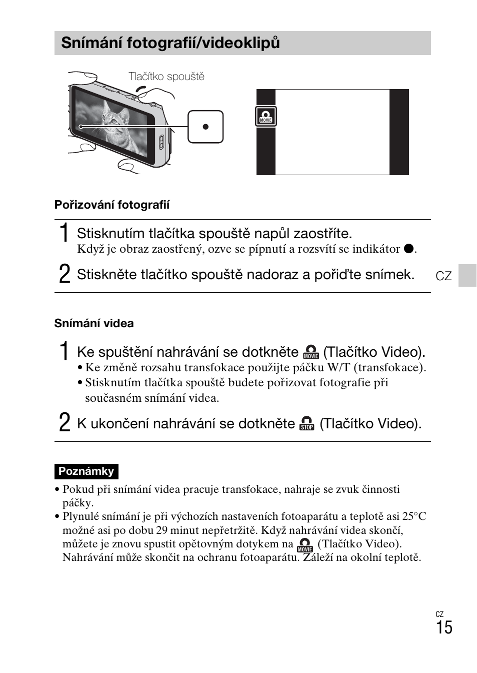Snímání fotografií/videoklipů | Sony DSC-TX77 User Manual | Page 247 / 551