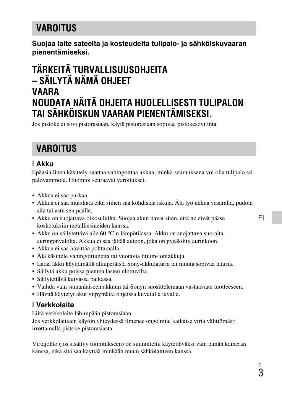 Varoitus | Sony DSC-TX77 User Manual | Page 349 / 551