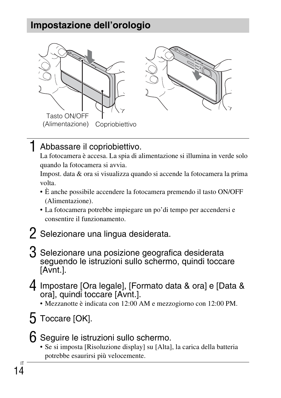 Impostazione dell’orologio | Sony DSC-TX77 User Manual | Page 76 / 551