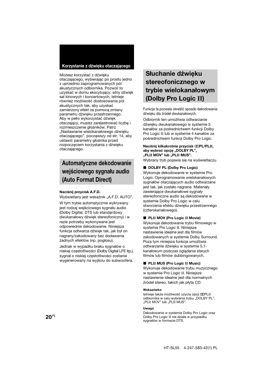Sony HT-SL40 User Manual | Page 192 / 216