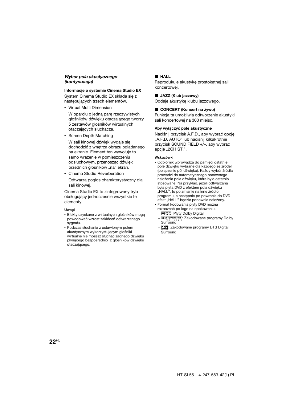 Sony HT-SL40 User Manual | Page 194 / 216