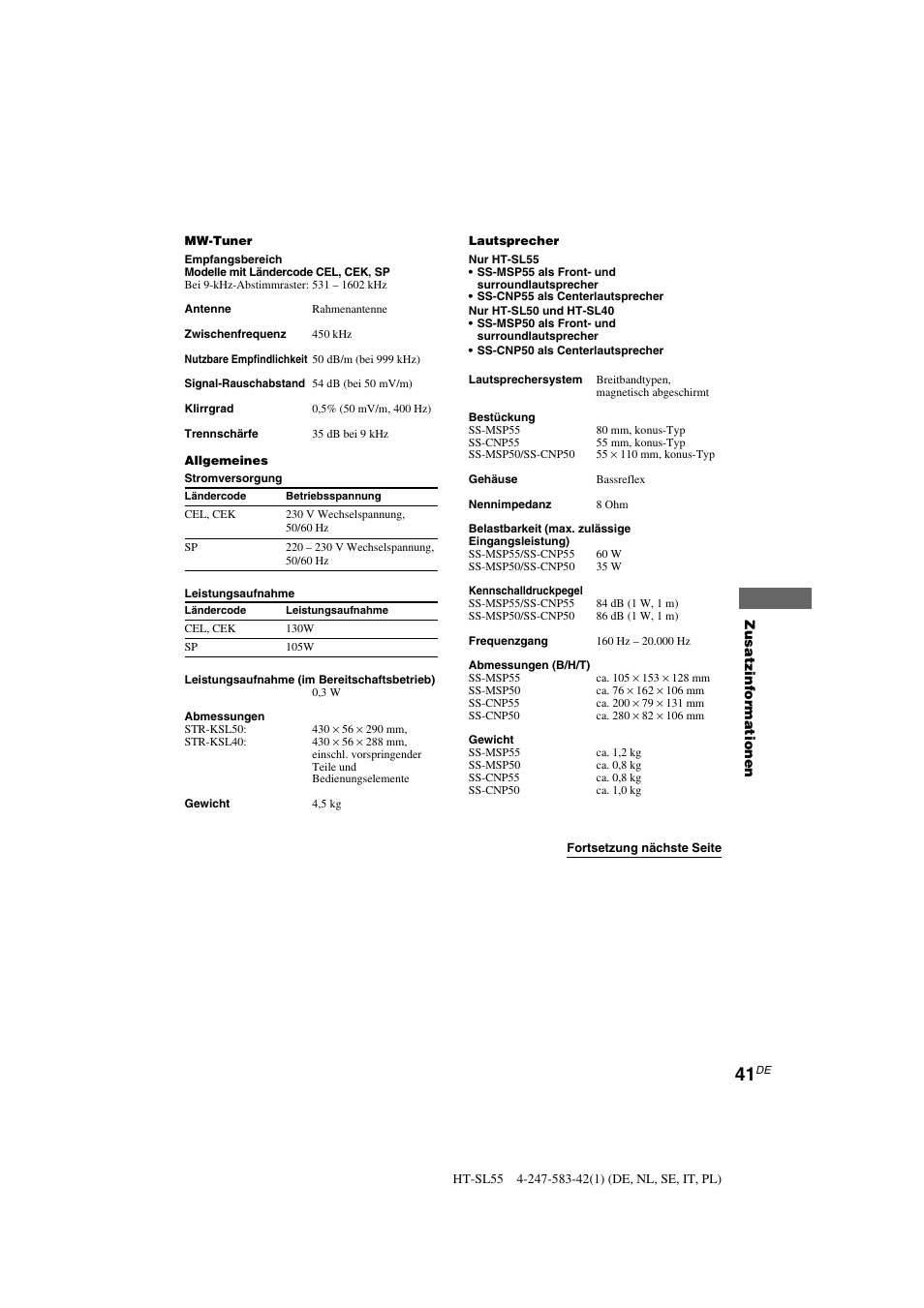 Sony HT-SL40 User Manual | Page 41 / 216