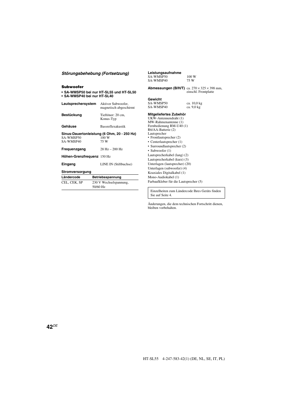 Sony HT-SL40 User Manual | Page 42 / 216