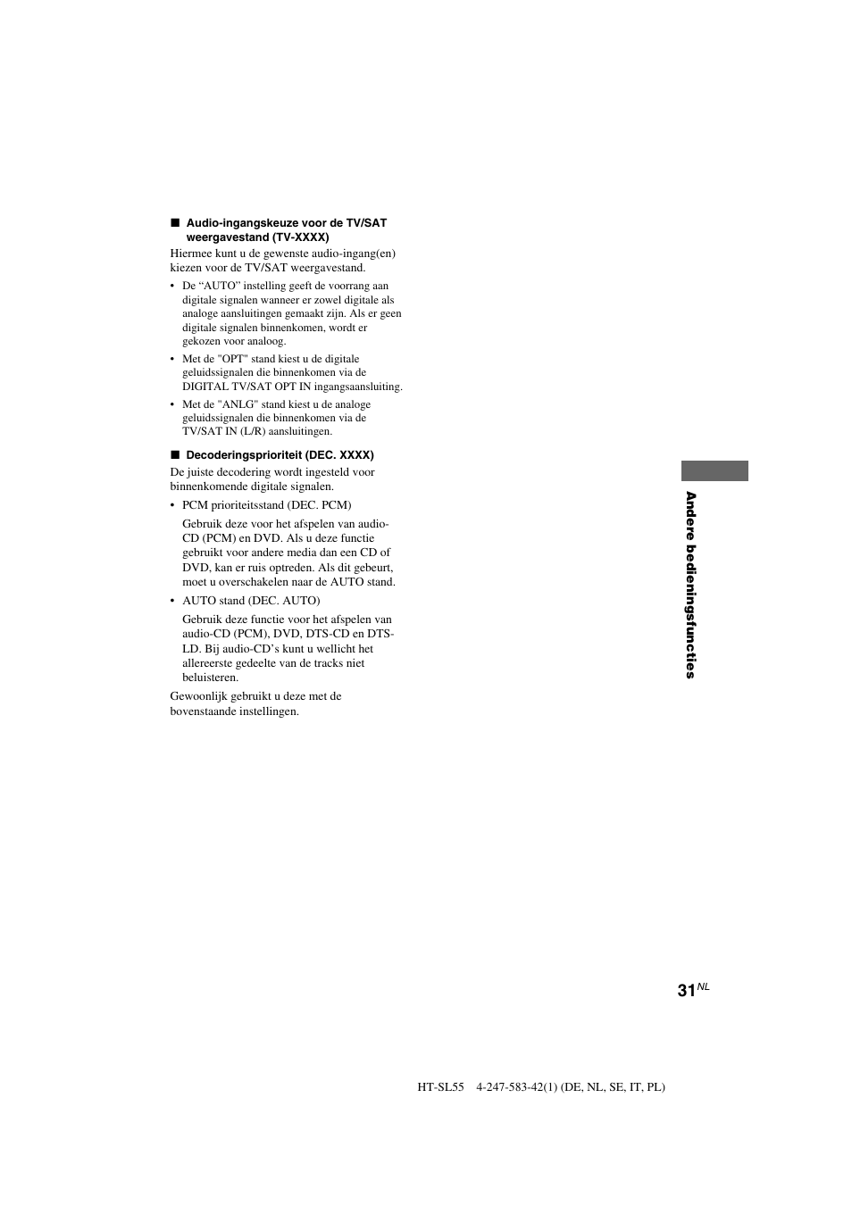 Sony HT-SL40 User Manual | Page 74 / 216