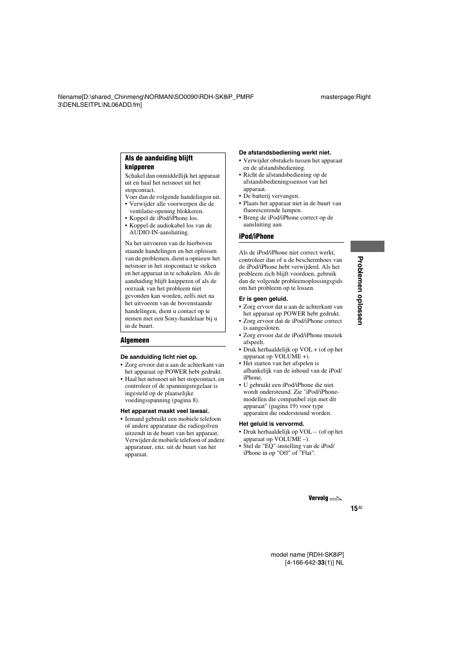 Sony RDH-SK8iP User Manual | Page 33 / 96