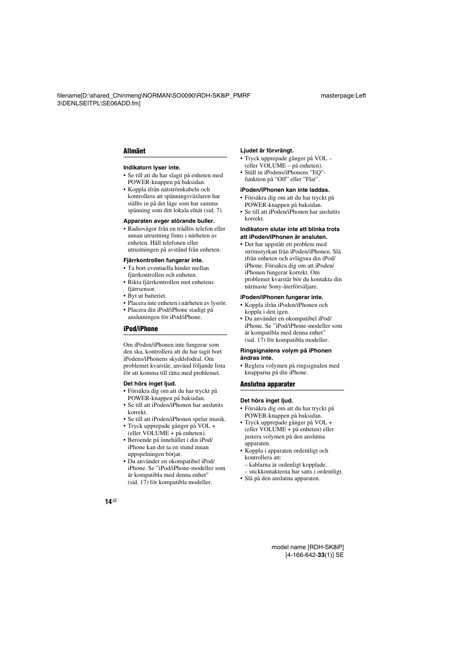 Sony RDH-SK8iP User Manual | Page 52 / 96