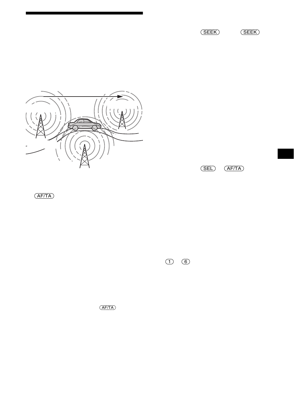 Af (fréquence alternative), Resyntonisation automatique pour une, Meilleure réception — af (fréquence alternative) | Sony CDX-R3000 User Manual | Page 61 / 122