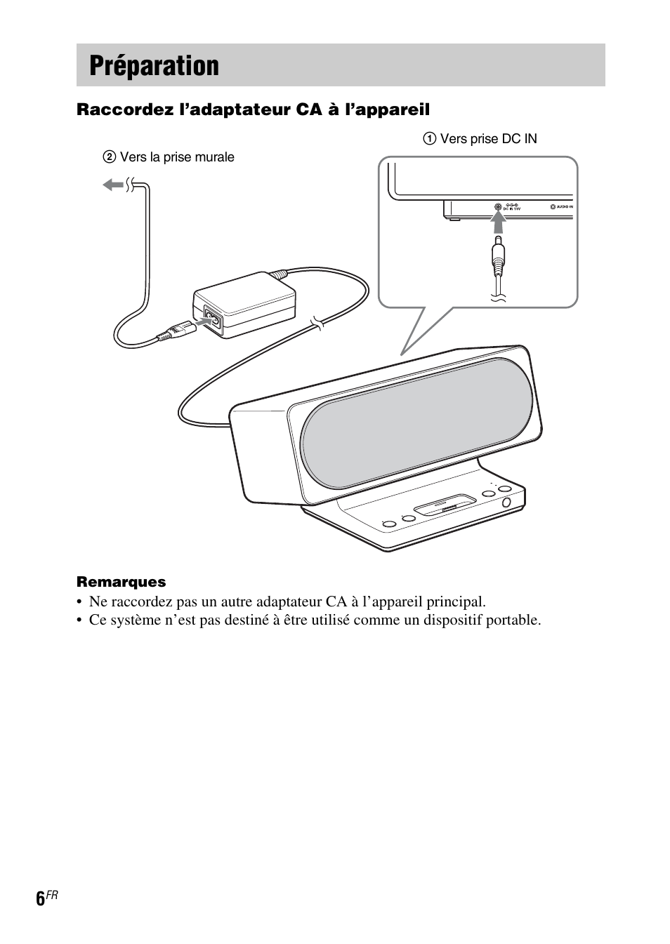 Préparation | Sony SRS-GU10iP User Manual | Page 20 / 116