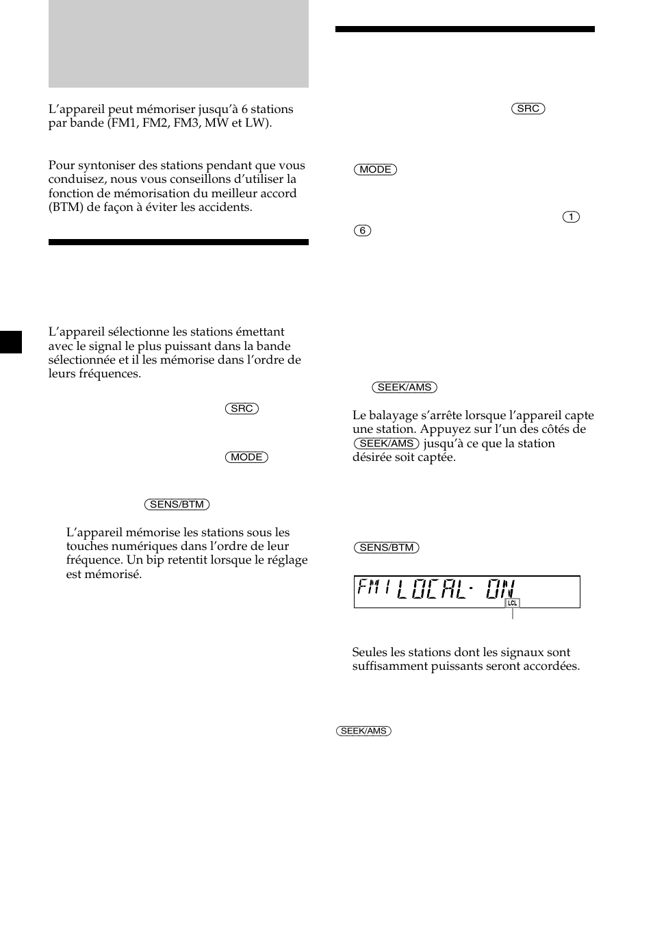 Radio, 10 ecoute des stations mémorisées, Mémorisation automatique des stations | Sony CDX-L410 User Manual | Page 54 / 112