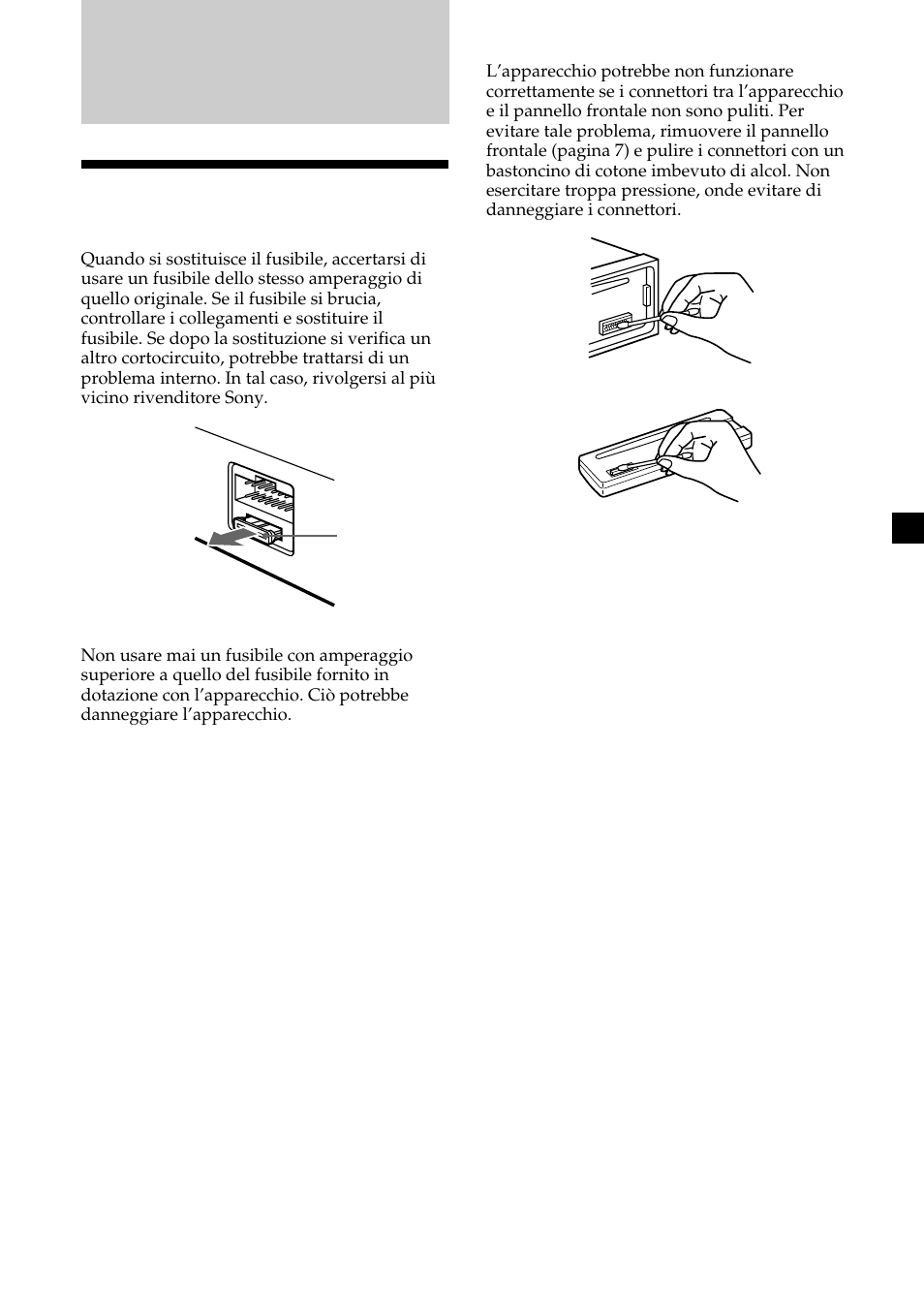 Informazioni aggiuntive, Manutenzione | Sony CDX-L410 User Manual | Page 85 / 112