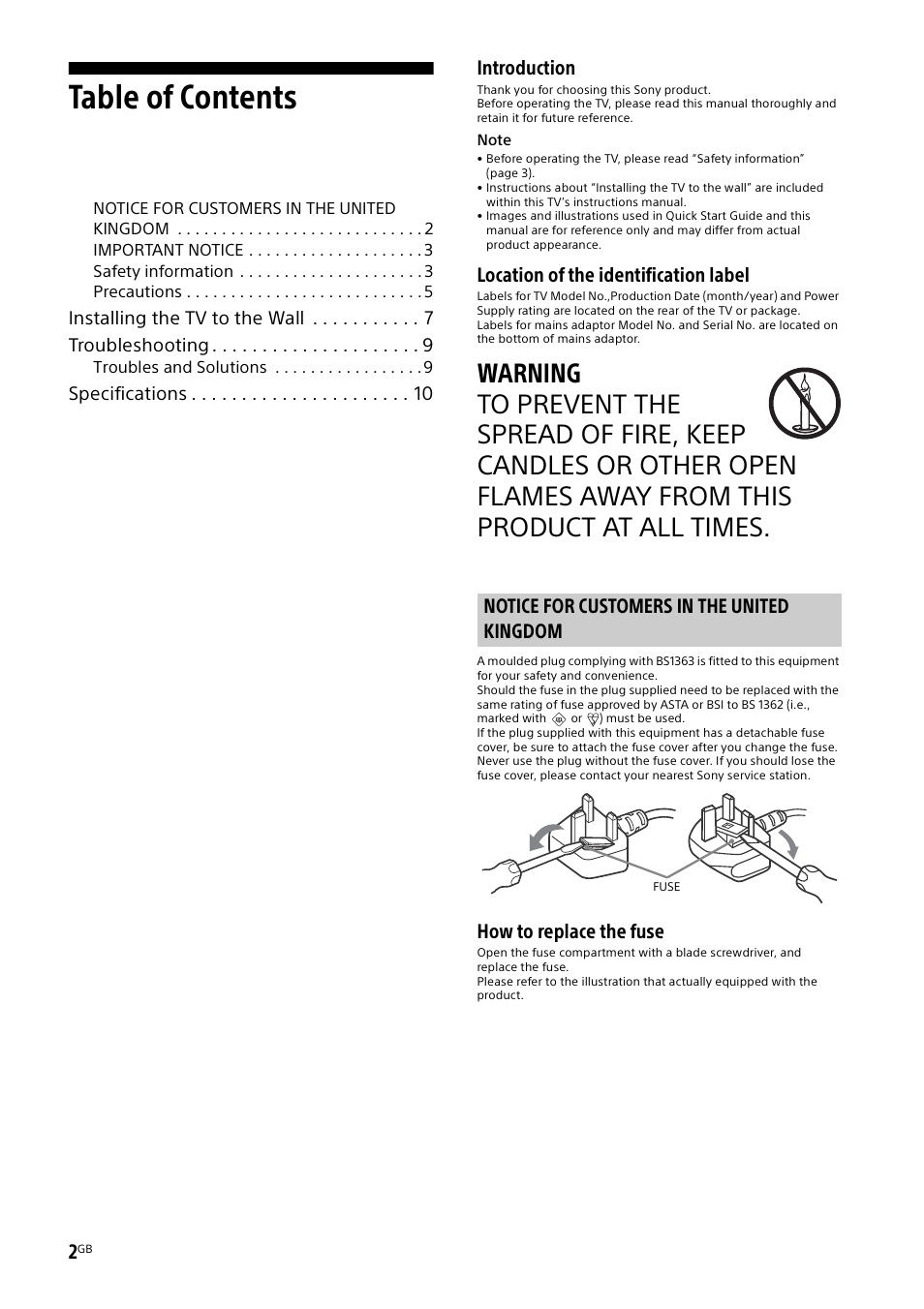 Sony KDL-55W829B User Manual | Page 2 / 256