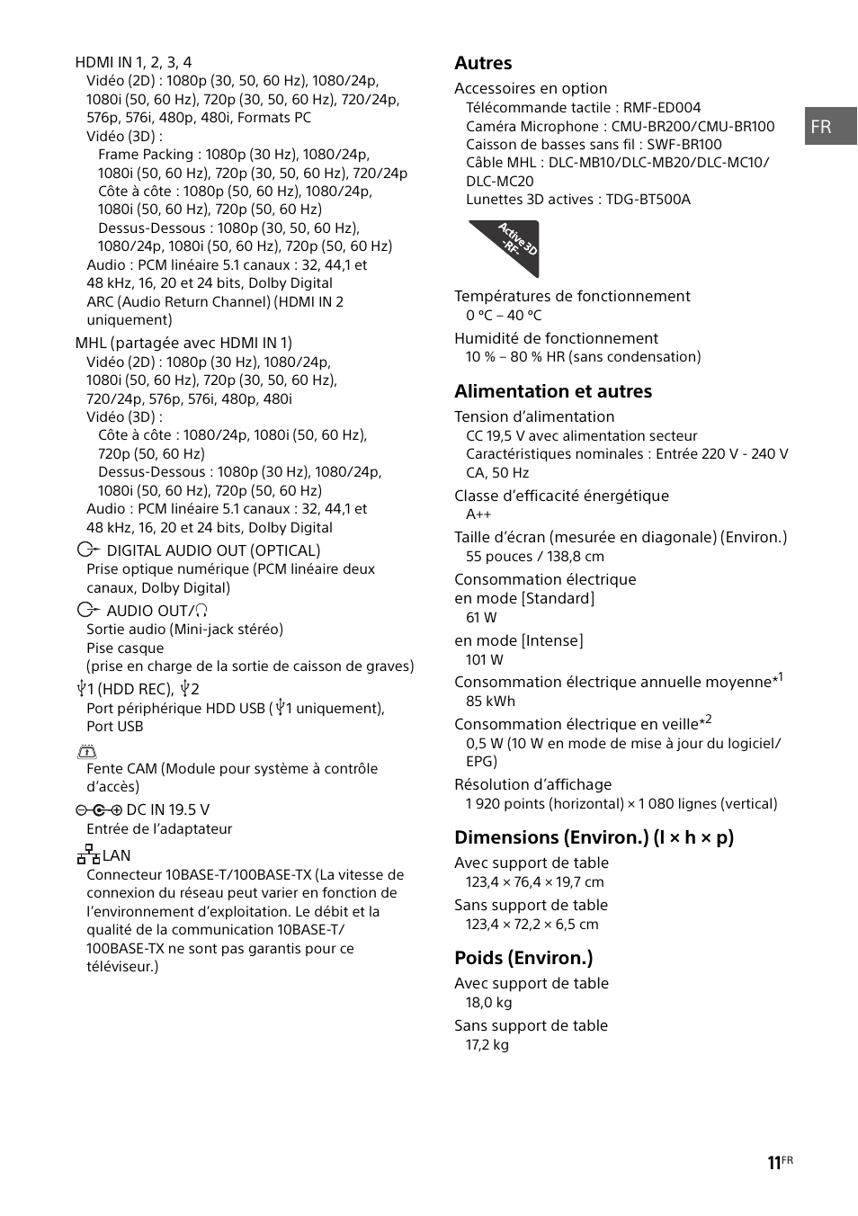 Sony KDL-55W829B User Manual | Page 23 / 256