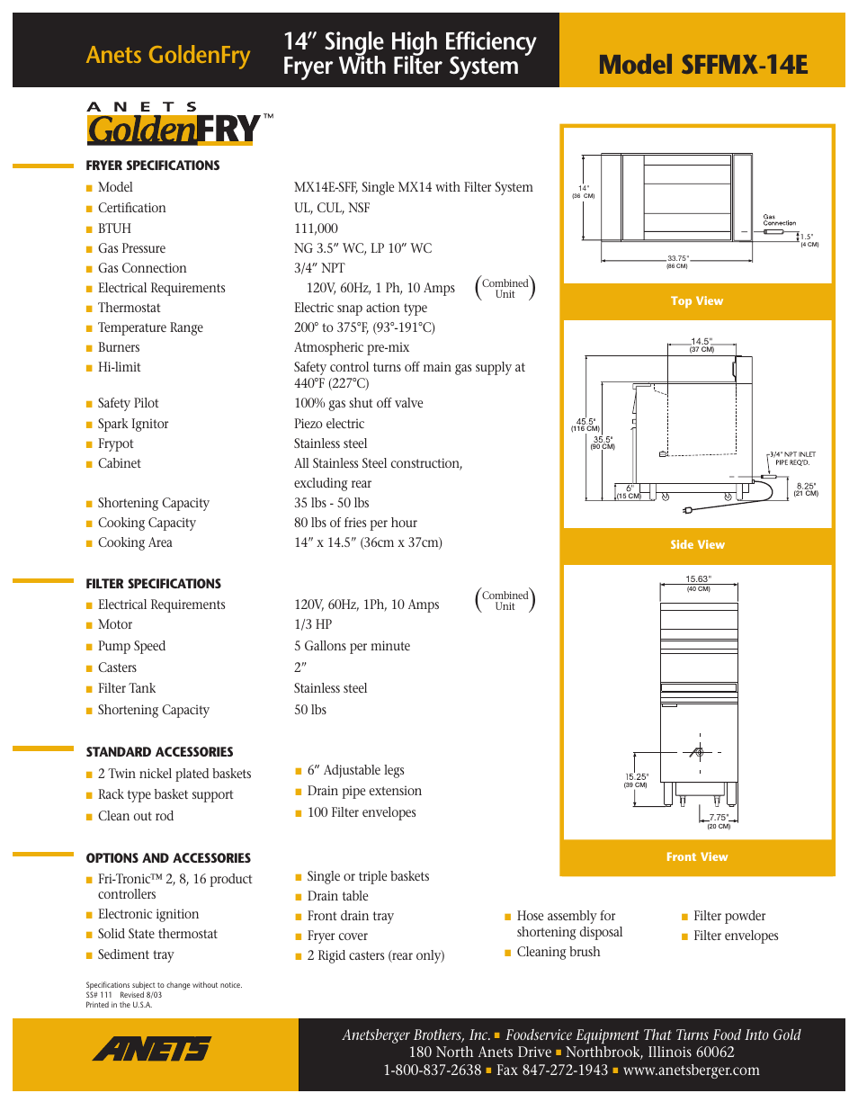 Model sffmx-14e | Anetsberger Brothers MX14E-SFF User Manual | Page 2 / 2