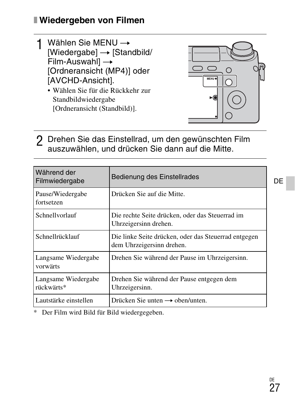 Xwiedergeben von filmen | Sony NEX-6L User Manual | Page 155 / 627