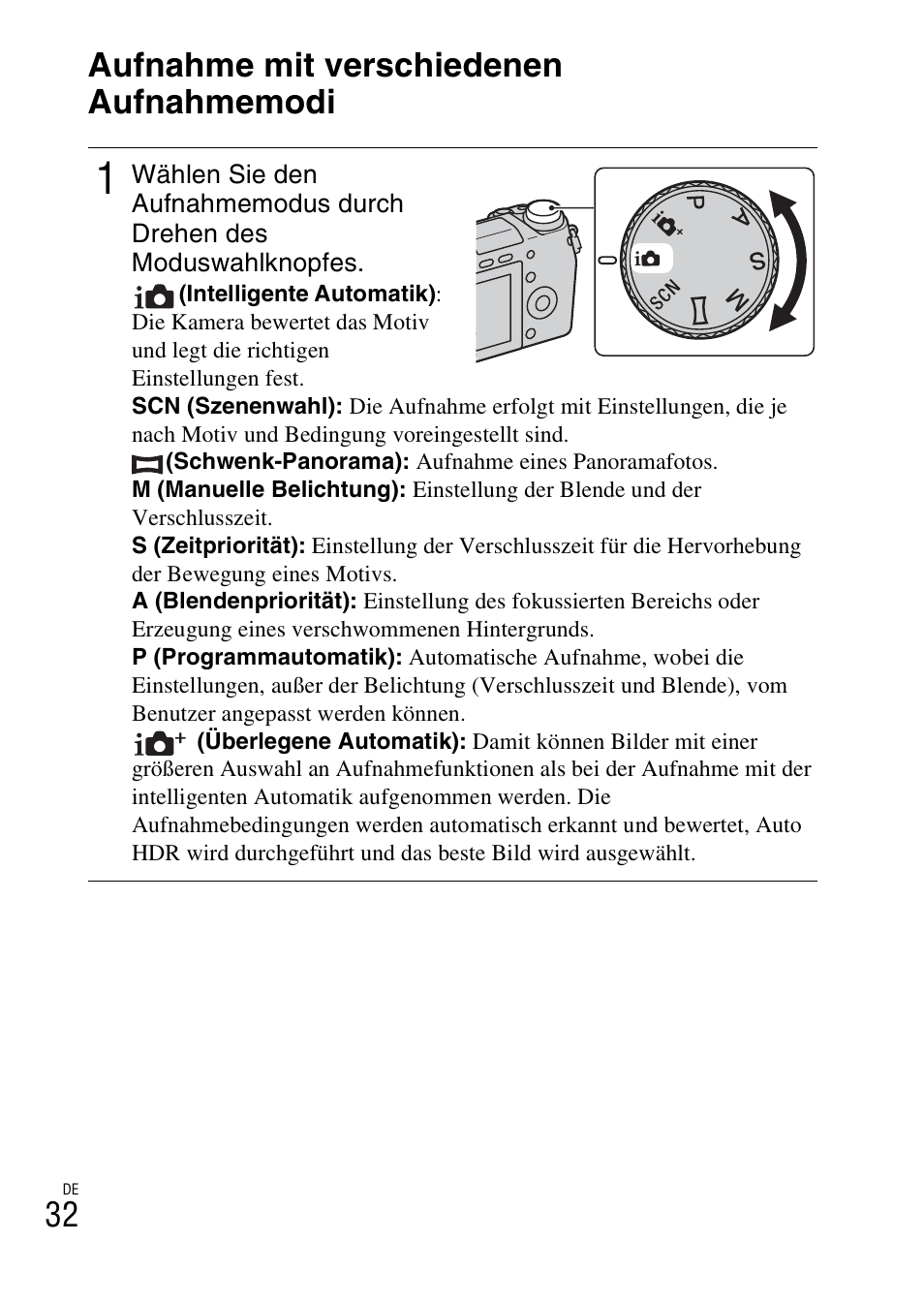 Aufnahme mit verschiedenen aufnahmemodi | Sony NEX-6L User Manual | Page 160 / 627