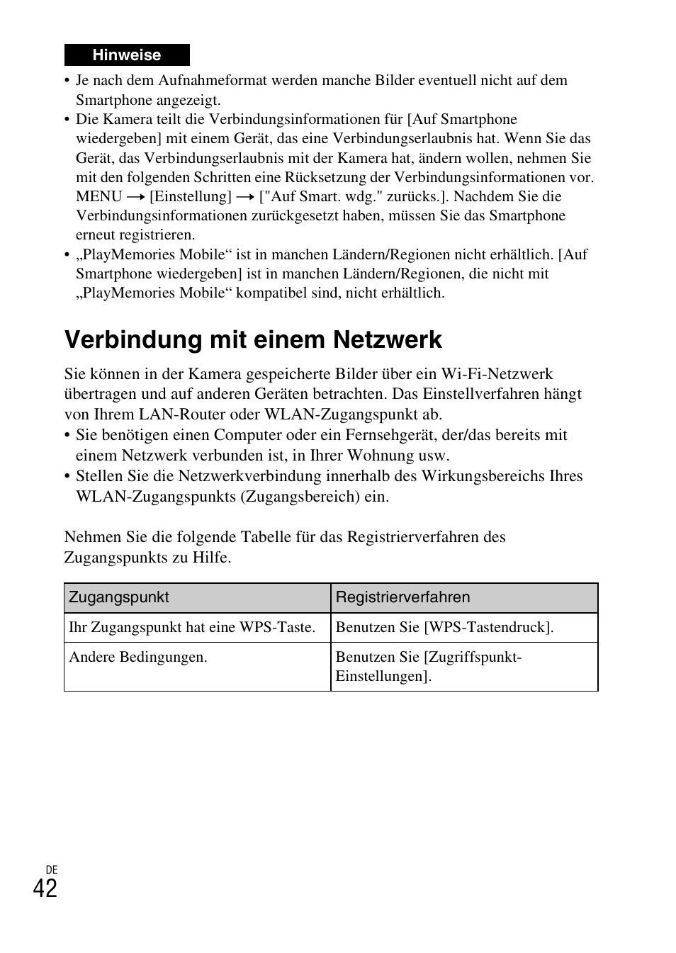Verbindung mit einem netzwerk | Sony NEX-6L User Manual | Page 170 / 627