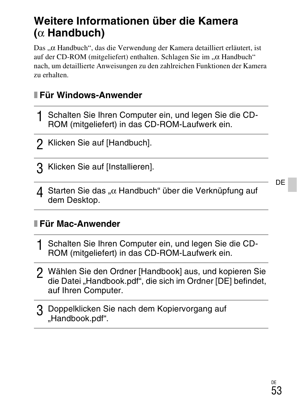 Weitere informationen über die kamera (a handbuch) | Sony NEX-6L User Manual | Page 181 / 627