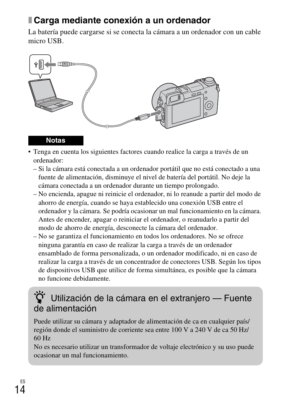 Xcarga mediante conexión a un ordenador | Sony NEX-6L User Manual | Page 206 / 627