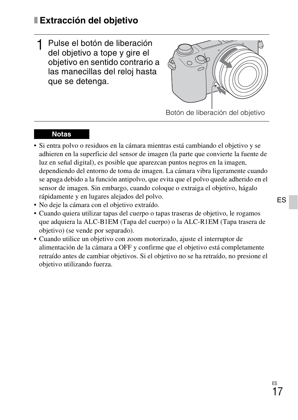 Xextracción del objetivo | Sony NEX-6L User Manual | Page 209 / 627