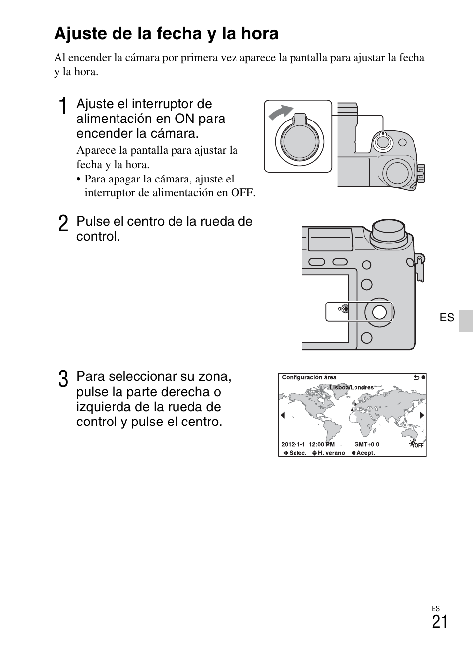 Ajuste de la fecha y la hora | Sony NEX-6L User Manual | Page 213 / 627