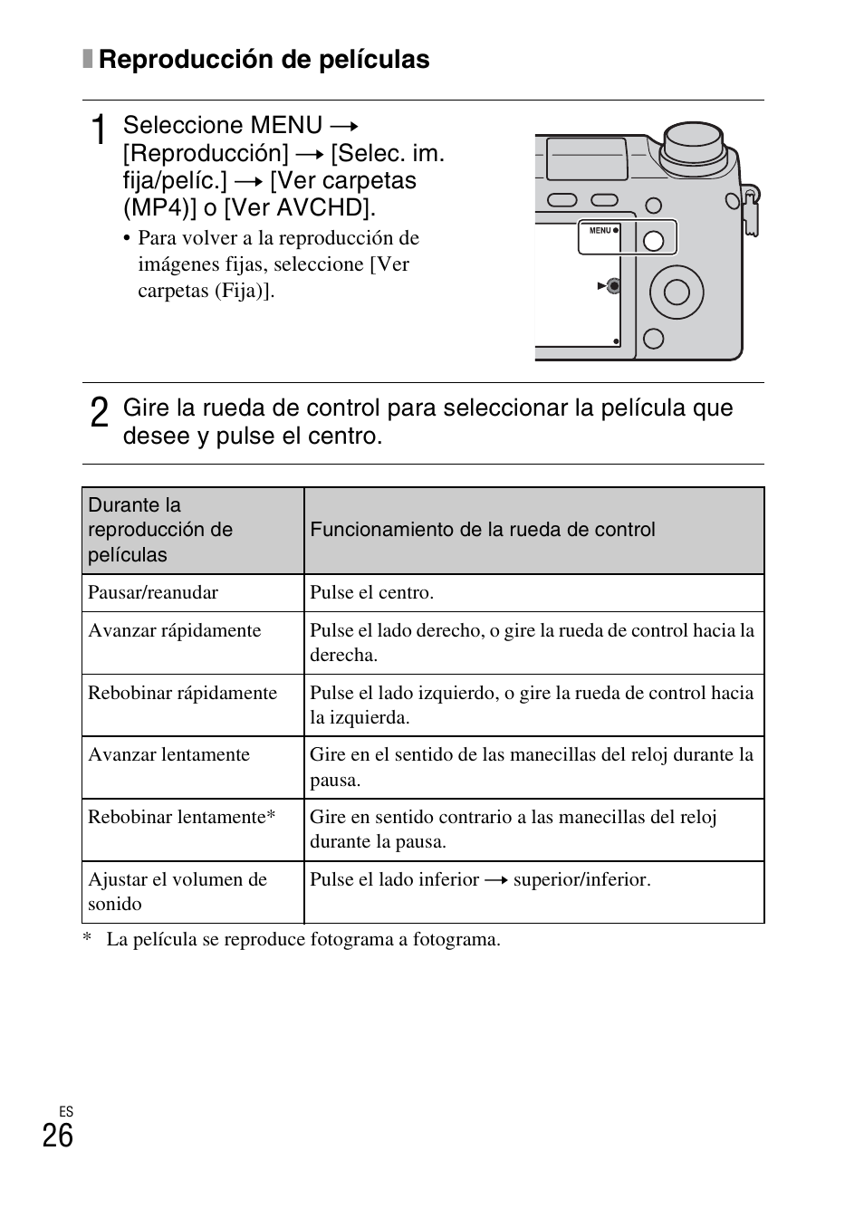 Xreproducción de películas | Sony NEX-6L User Manual | Page 218 / 627
