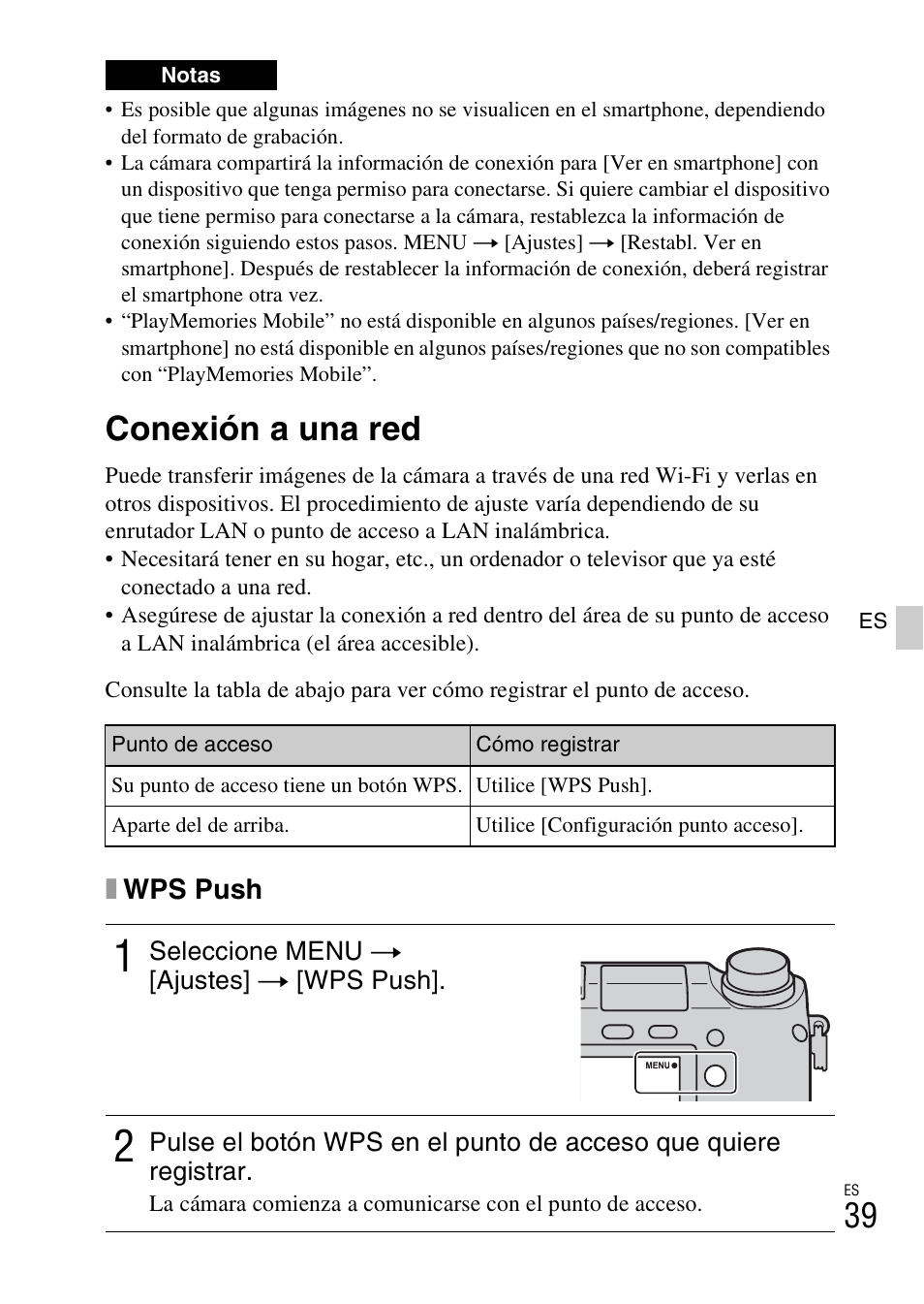 Conexión a una red, Xwps push | Sony NEX-6L User Manual | Page 231 / 627