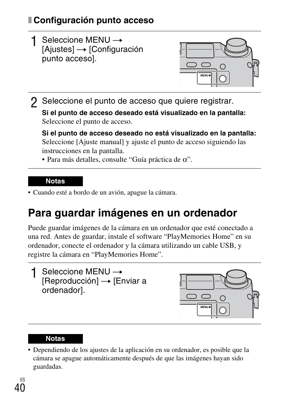 Para guardar imágenes en un ordenador | Sony NEX-6L User Manual | Page 232 / 627