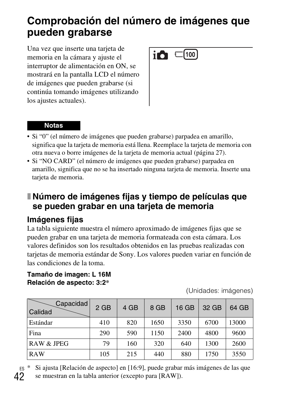 Otros, Imágenes fijas | Sony NEX-6L User Manual | Page 234 / 627