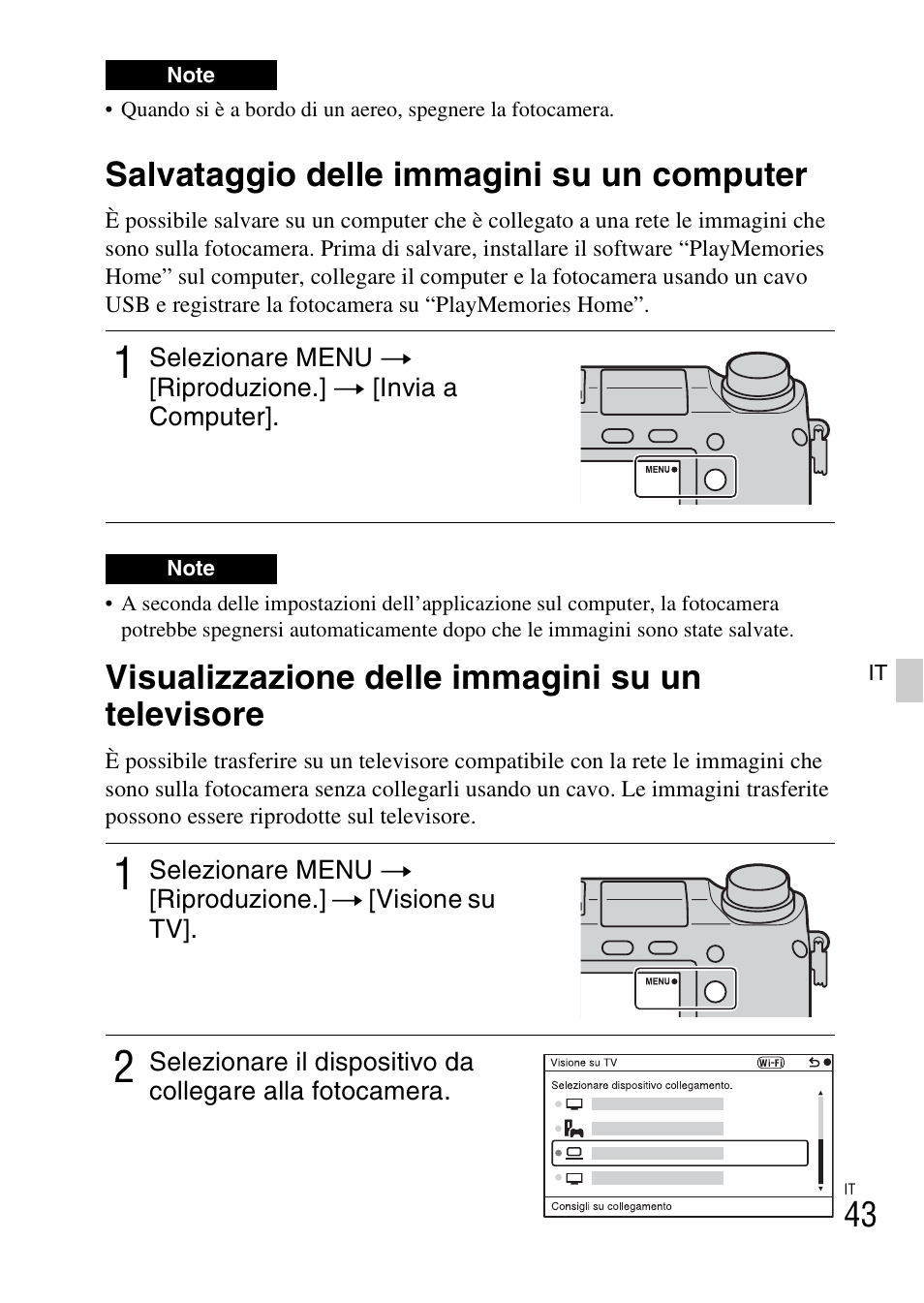 Salvataggio delle immagini su un computer, Visualizzazione delle immagini su un televisore | Sony NEX-6L User Manual | Page 295 / 627