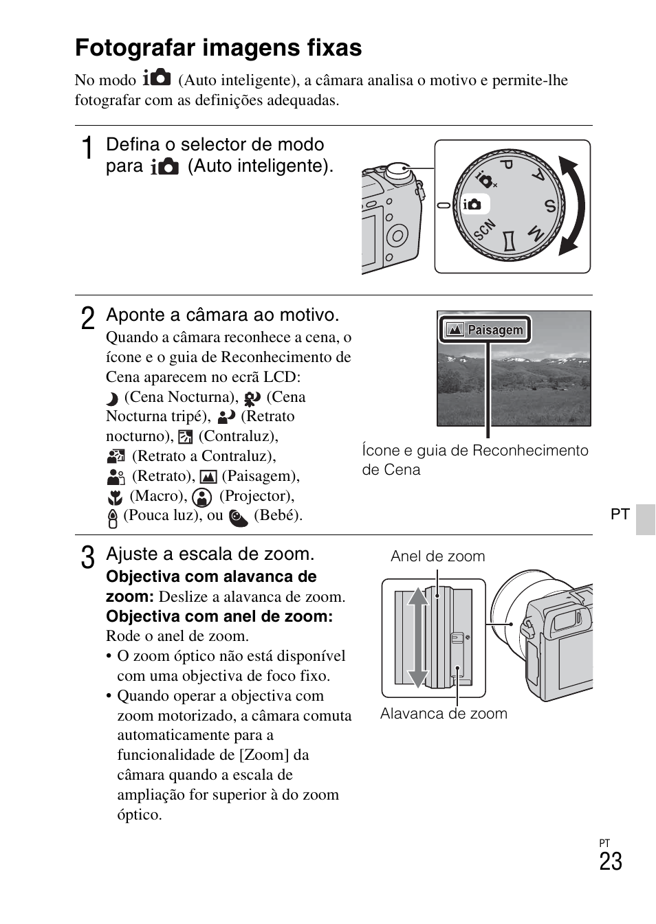 Dominar o funcionamento básico, Fotografar imagens fixas | Sony NEX-6L User Manual | Page 339 / 627