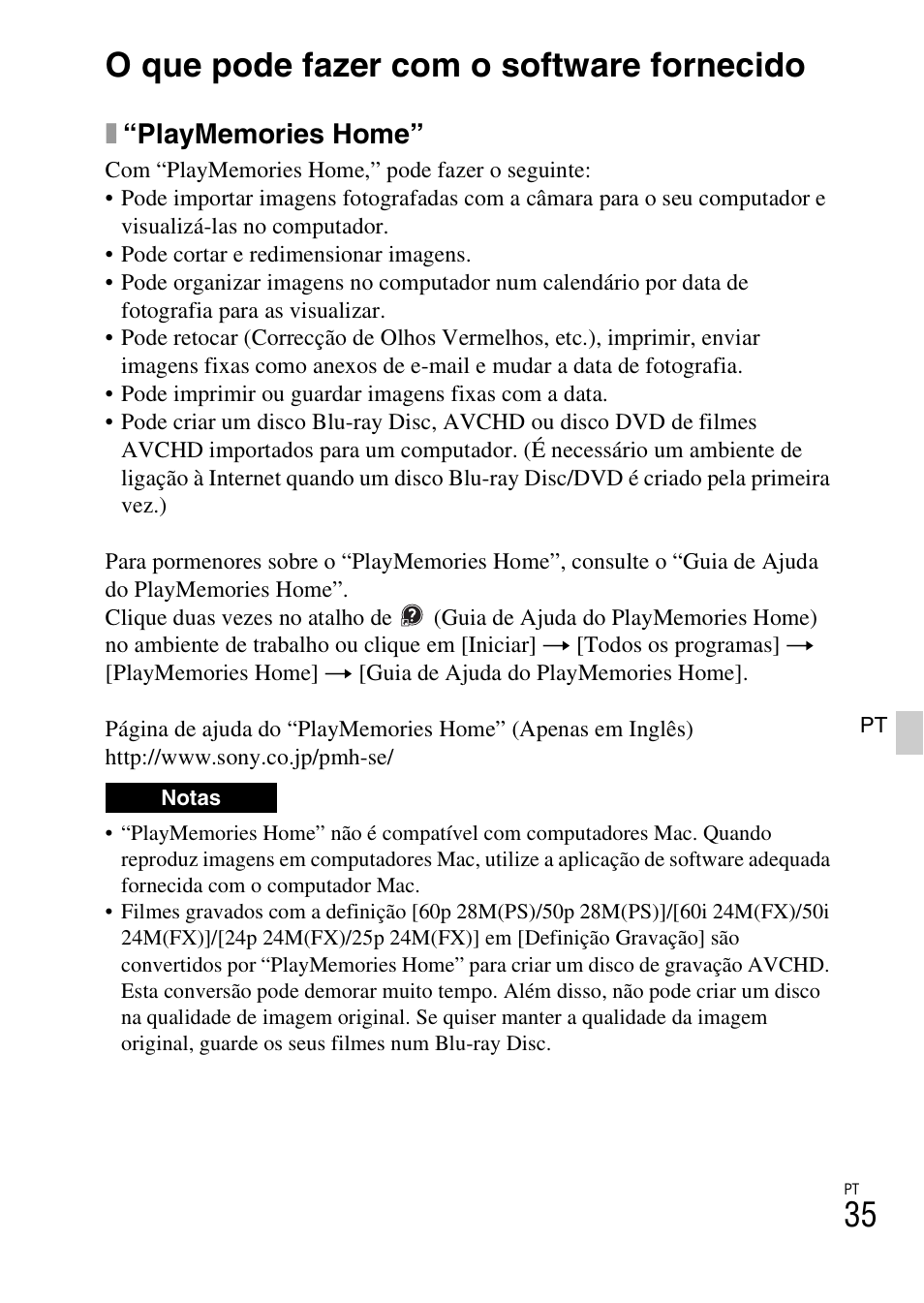 O que pode fazer com o software fornecido | Sony NEX-6L User Manual | Page 351 / 627