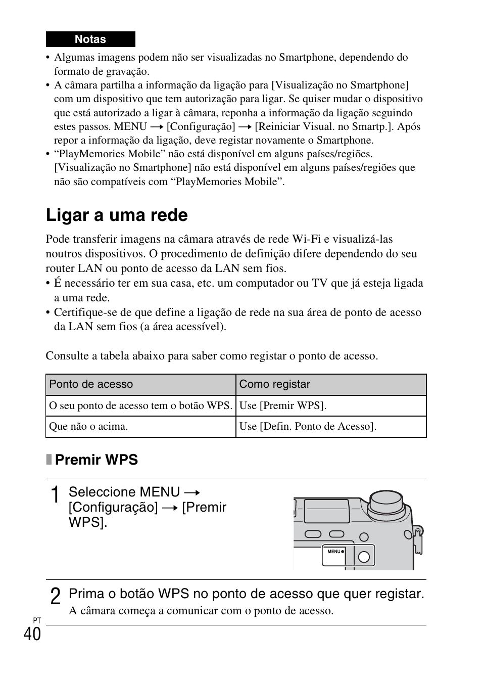 Ligar a uma rede, Xpremir wps | Sony NEX-6L User Manual | Page 356 / 627