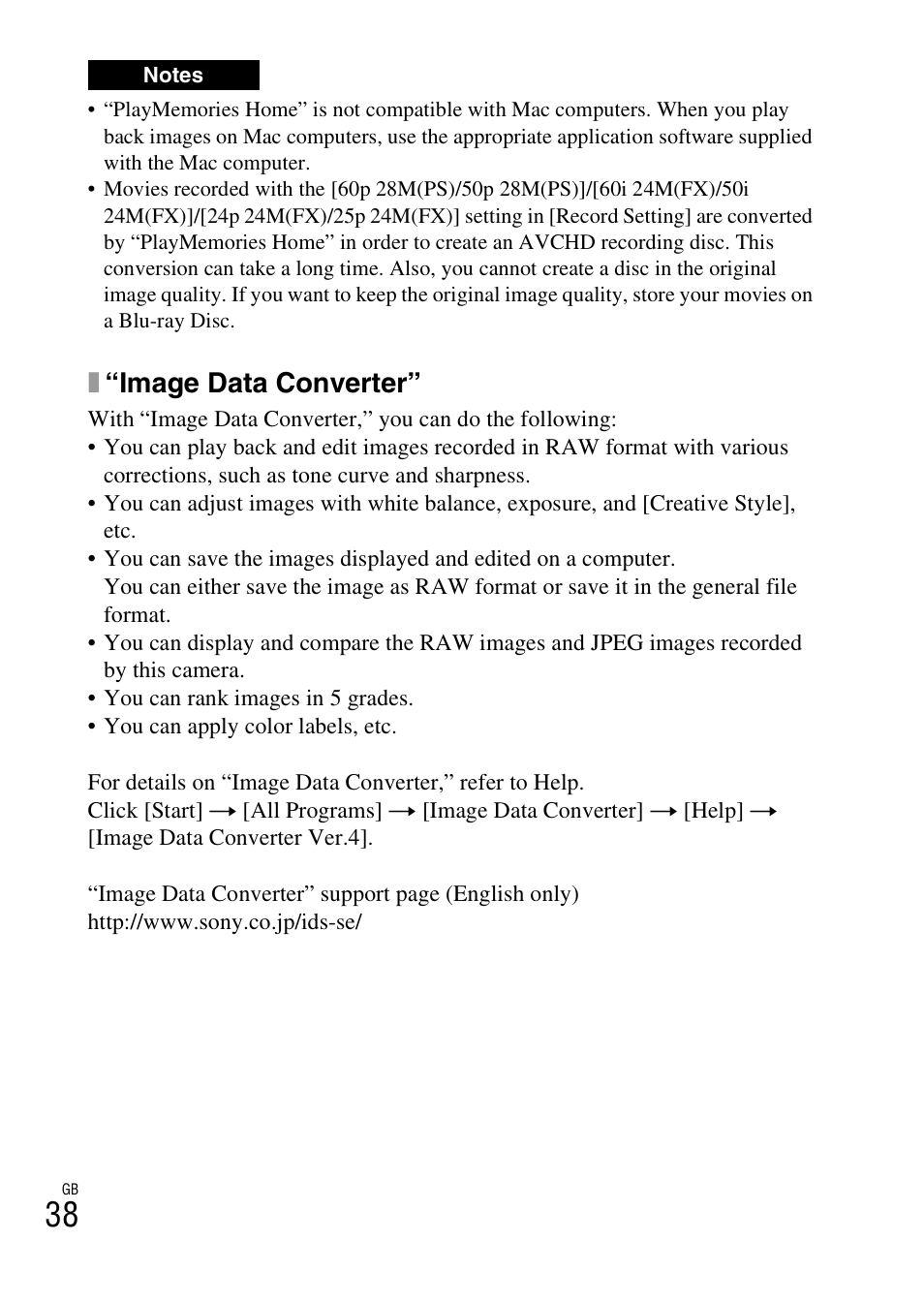 X“image data converter | Sony NEX-6L User Manual | Page 38 / 627