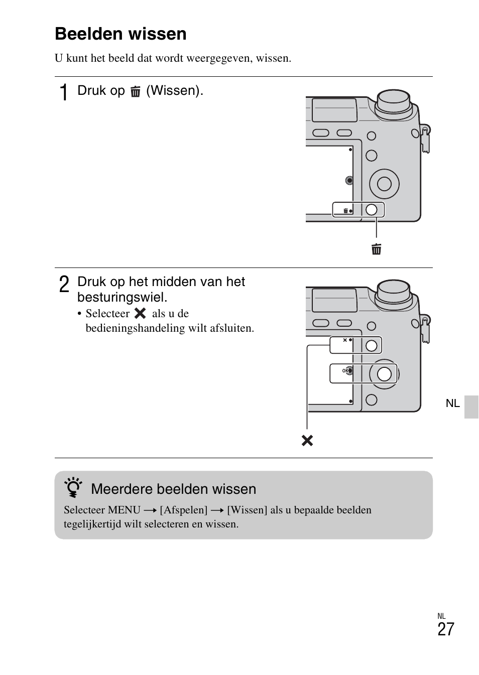 Beelden wissen | Sony NEX-6L User Manual | Page 405 / 627