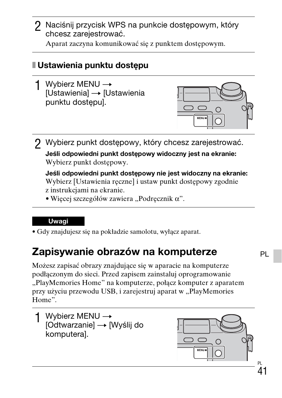 Zapisywanie obrazów na komputerze | Sony NEX-6L User Manual | Page 479 / 627