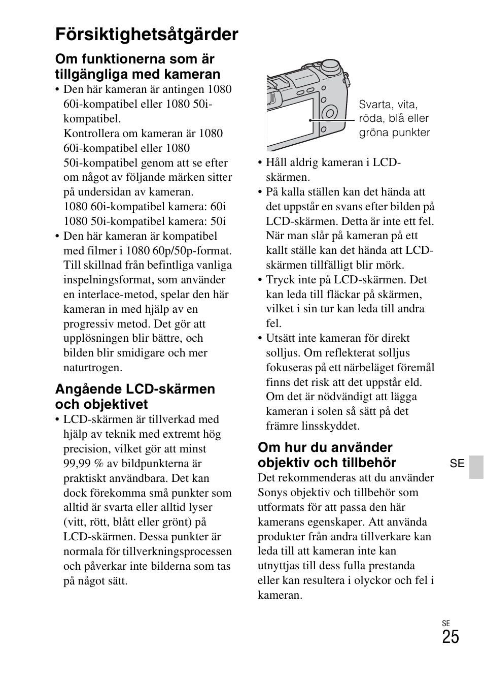 Försiktighetsåtgärder | Sony NEX-6L User Manual | Page 525 / 627