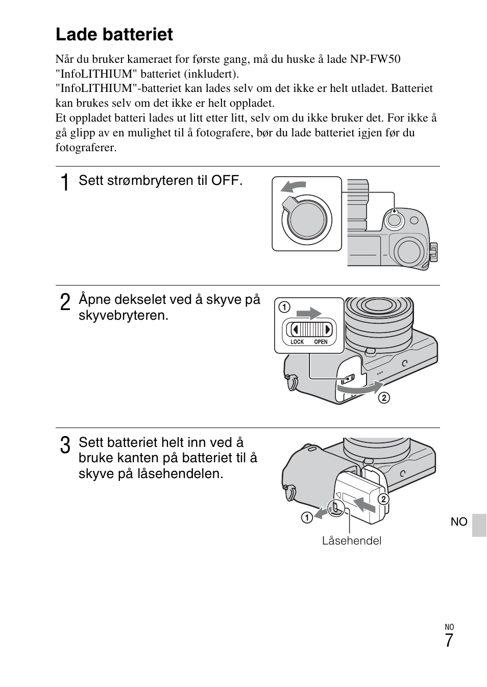 Lade batteriet | Sony NEX-6L User Manual | Page 567 / 627