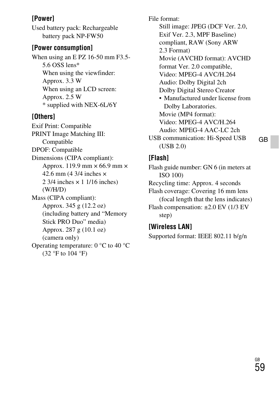 Sony NEX-6L User Manual | Page 59 / 627