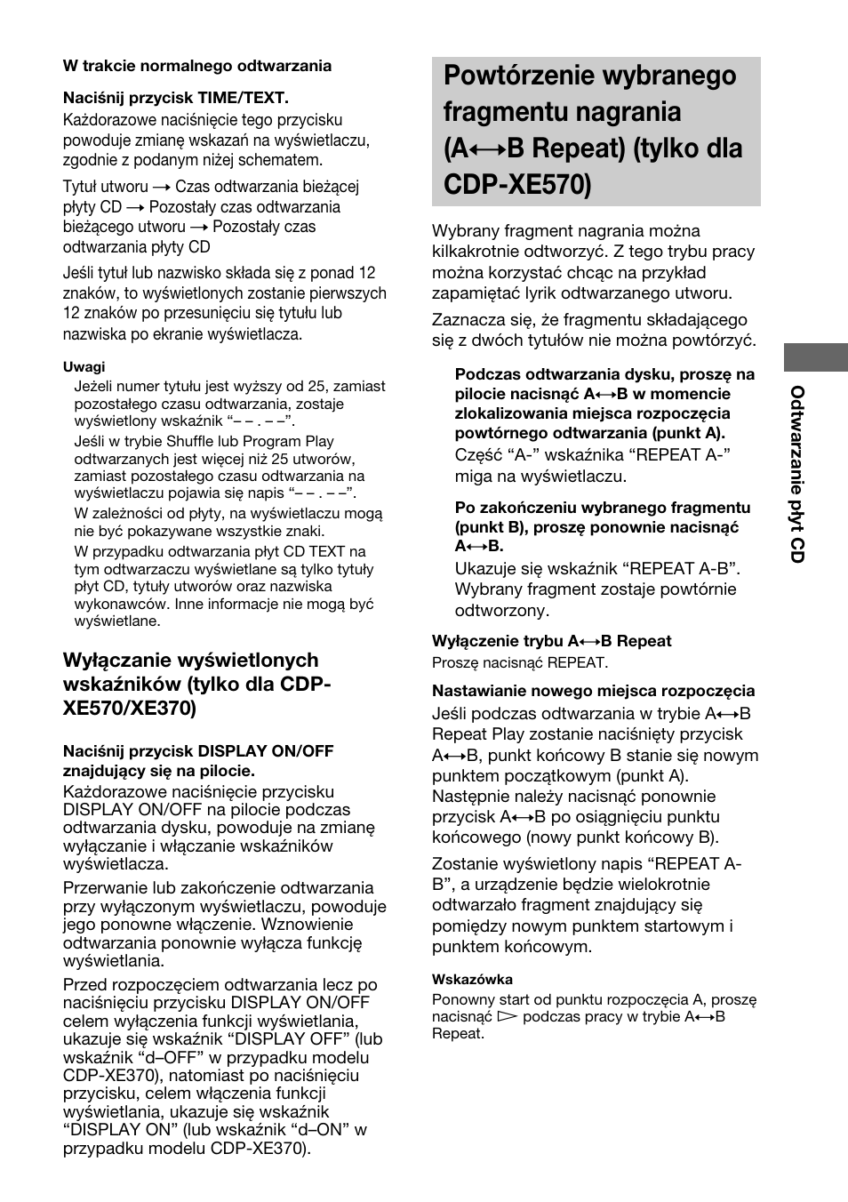 Sony CDP-XE370 User Manual | Page 101 / 108