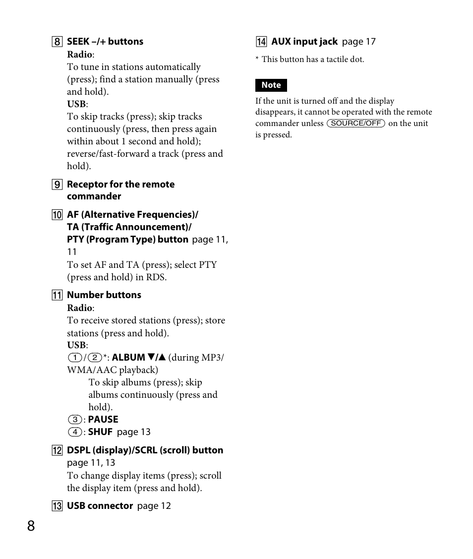 Sony DSX-A30 User Manual | Page 8 / 132
