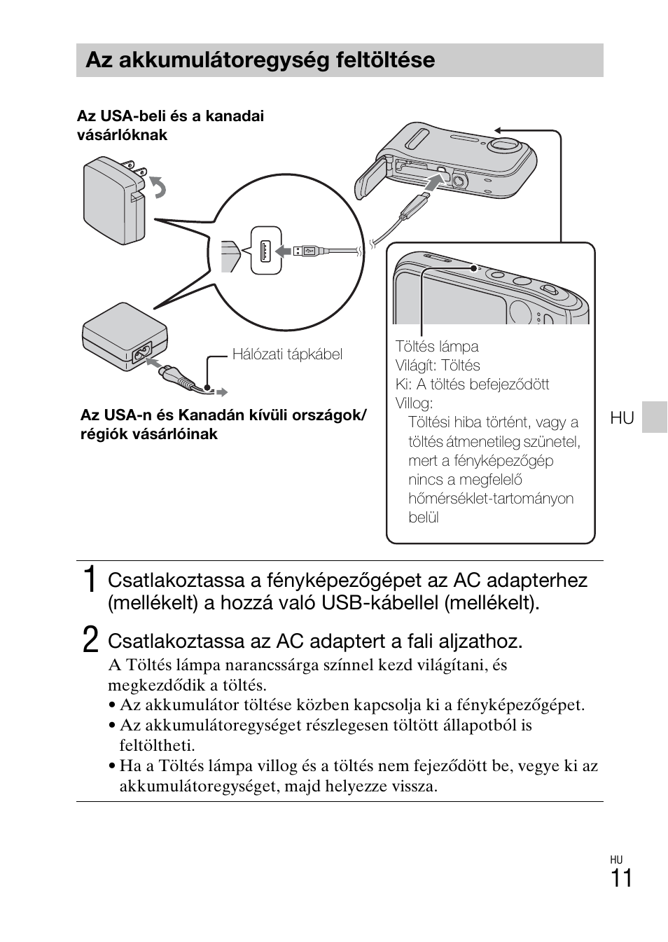 Az akkumulátoregység feltöltése | Sony DSC-TF1 User Manual | Page 297 / 579