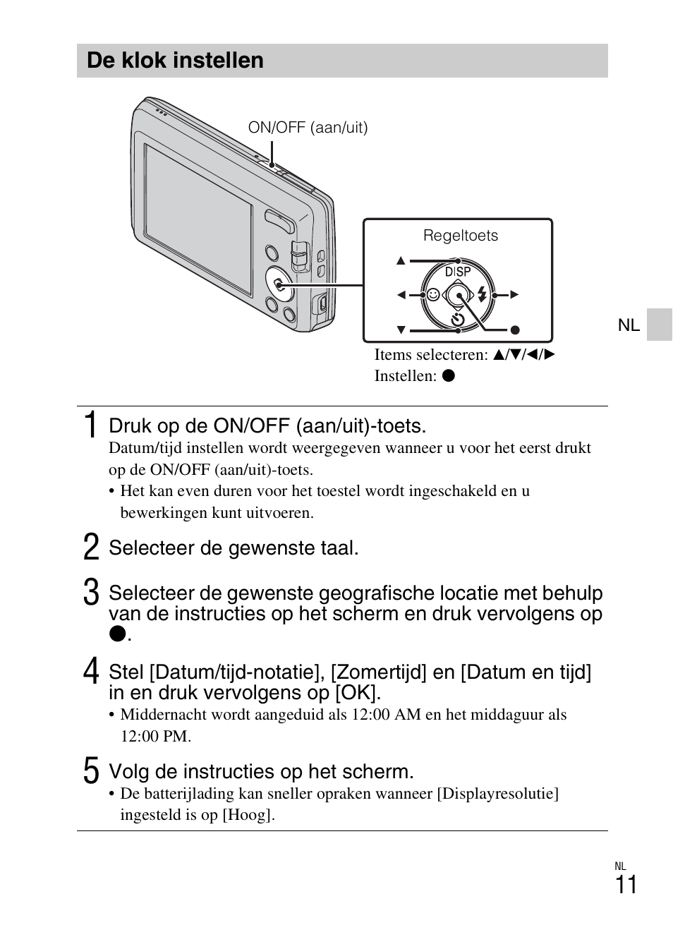 De klok instellen | Sony DSC-W620 User Manual | Page 147 / 435