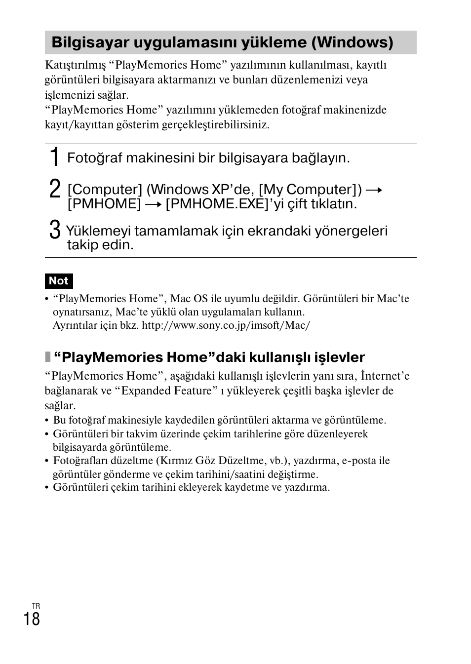 Bilgisayar uygulamasını yükleme (windows) | Sony DSC-W620 User Manual | Page 398 / 435