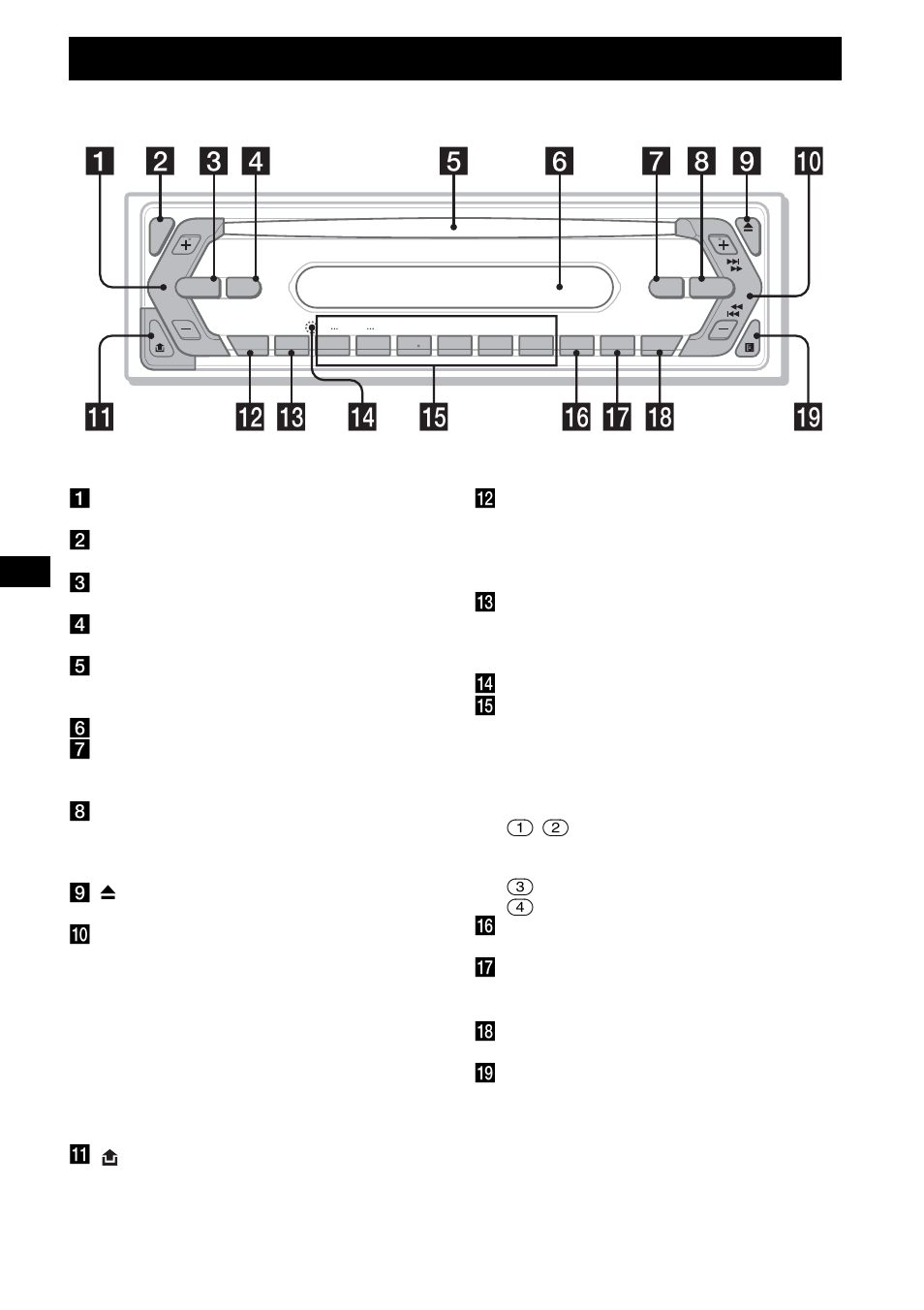 Bedieningselementen en algemene handelingen, Hoofdeenheid | Sony CDX-S2250S User Manual | Page 76 / 92