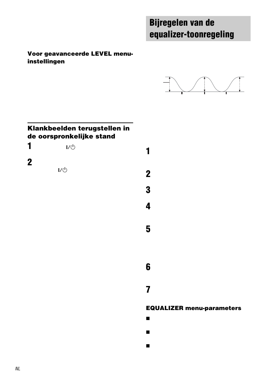 Bijregelen van de equalizer-toonregeling, Bijregelen van de equalizer, Toonregeling | Sony STR-DA3000ES User Manual | Page 110 / 208