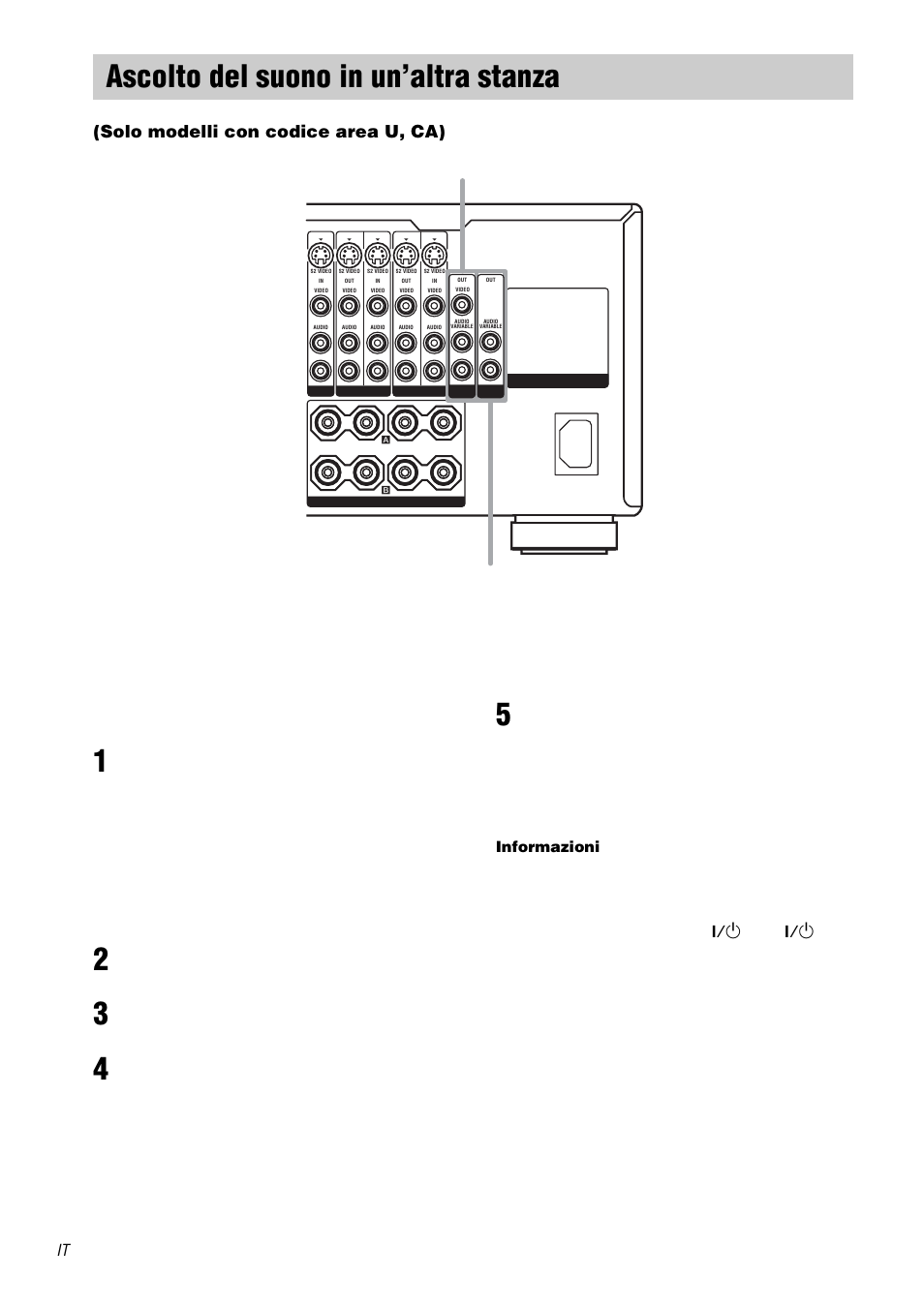 Ascolto del suono in un’altra stanza, Solo modelli con codice area u, ca), 2nd zone out 3rd zone out | Sony STR-DA3000ES User Manual | Page 192 / 208