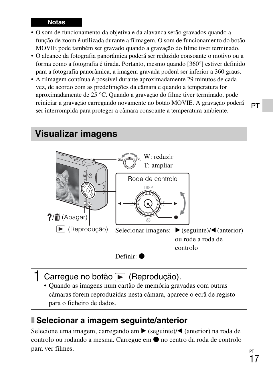 Visualizar imagens, Xselecionar a imagem seguinte/anterior, Carregue no botão (reprodução) | Sony DSC-WX60 User Manual | Page 157 / 611