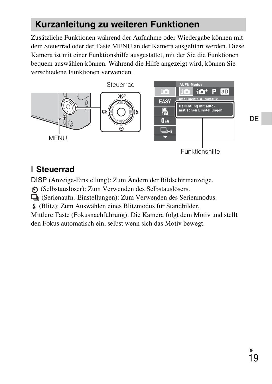 Kurzanleitung zu weiteren funktionen, Xsteuerrad | Sony DSC-WX60 User Manual | Page 193 / 611
