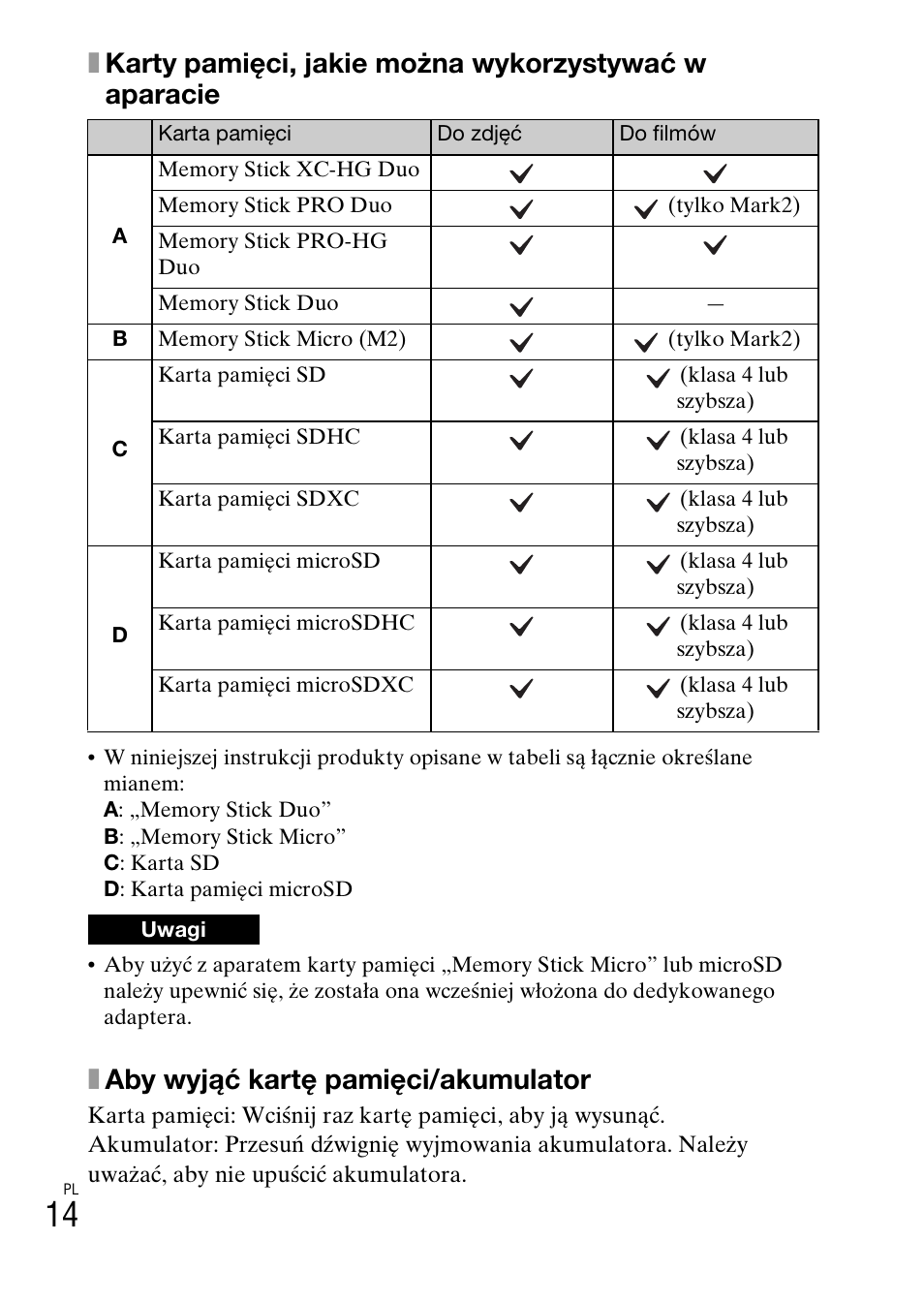 Xaby wyjąć kartę pamięci/akumulator | Sony DSC-WX60 User Manual | Page 256 / 611